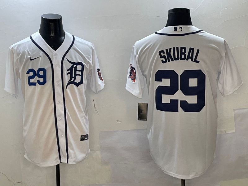 Men Detroit Tigers #29 Skubal White Game 2025 Nike MLB Jersey style 4